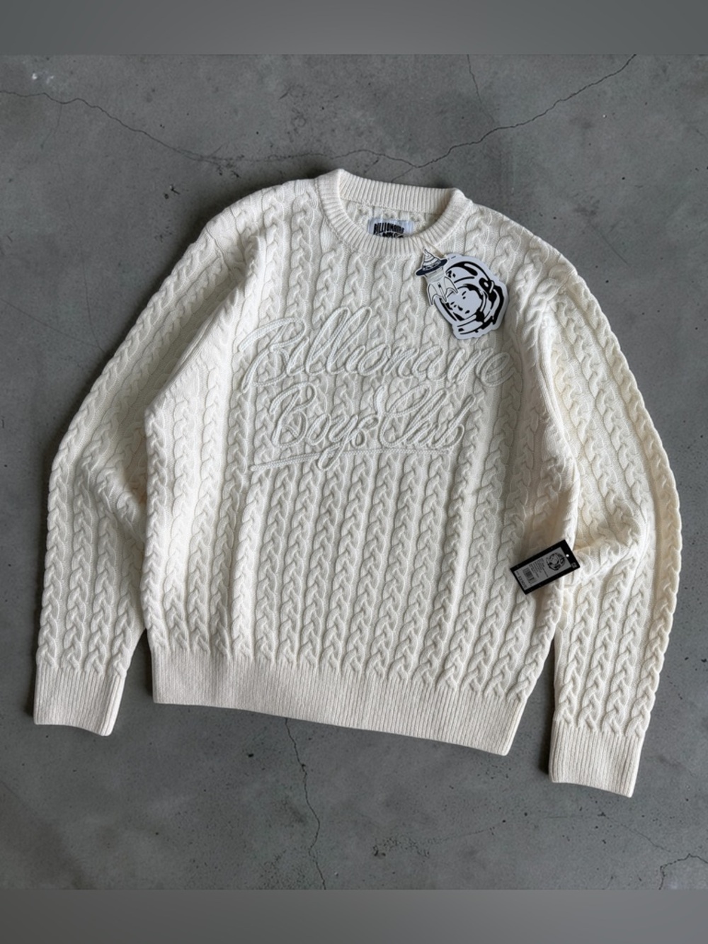 Billionaire Boys Club BB Signature Sweater -Gardenia, Size: L #831-9500 Men's